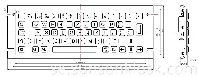 Vattentätt IP65 Information Kiosk Metal Keyboard